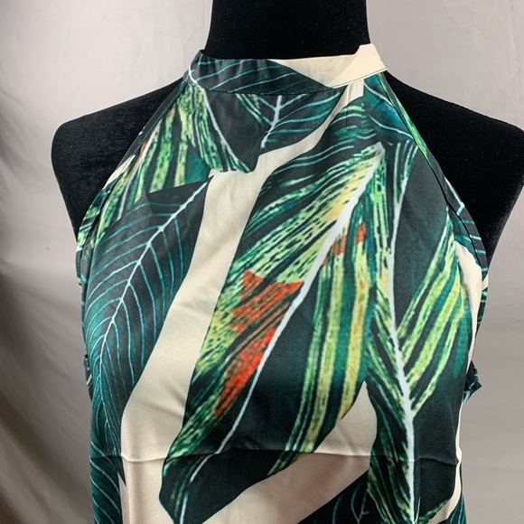 Tropical Print Tie Back Halter Dress - Picture 12 of 12